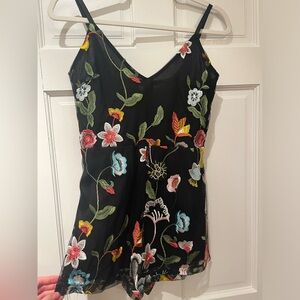 Floral appliqué romper